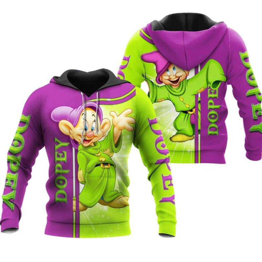 Funny Dopey Dwarf Fan Gift, Dopey Dwarf Snow White All Over Print Hoodie