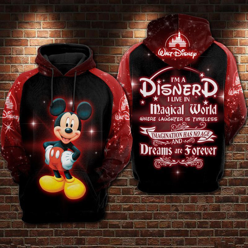 I Am A Disnerd Mickey Over Print 3d Hoodie Zip Hoodie 2