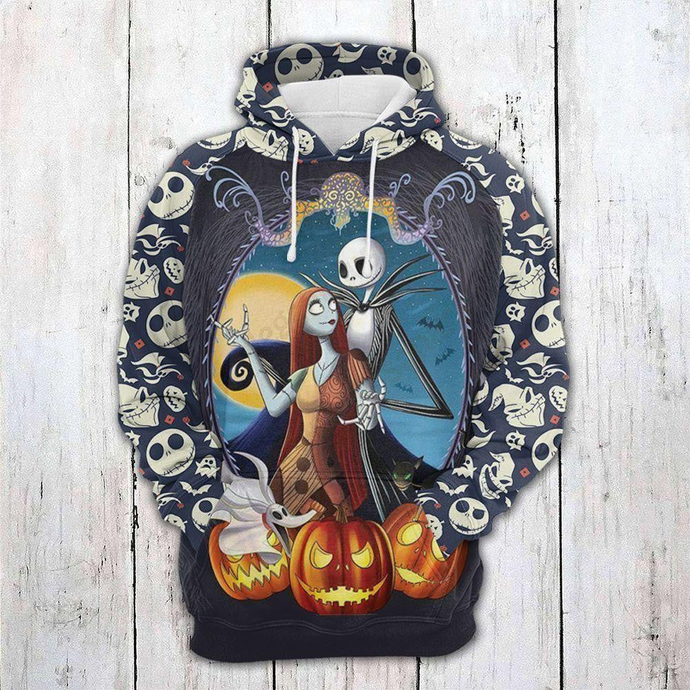 Nightmare Before Christmas Jack And Sally Ver11 Aop Hoodie