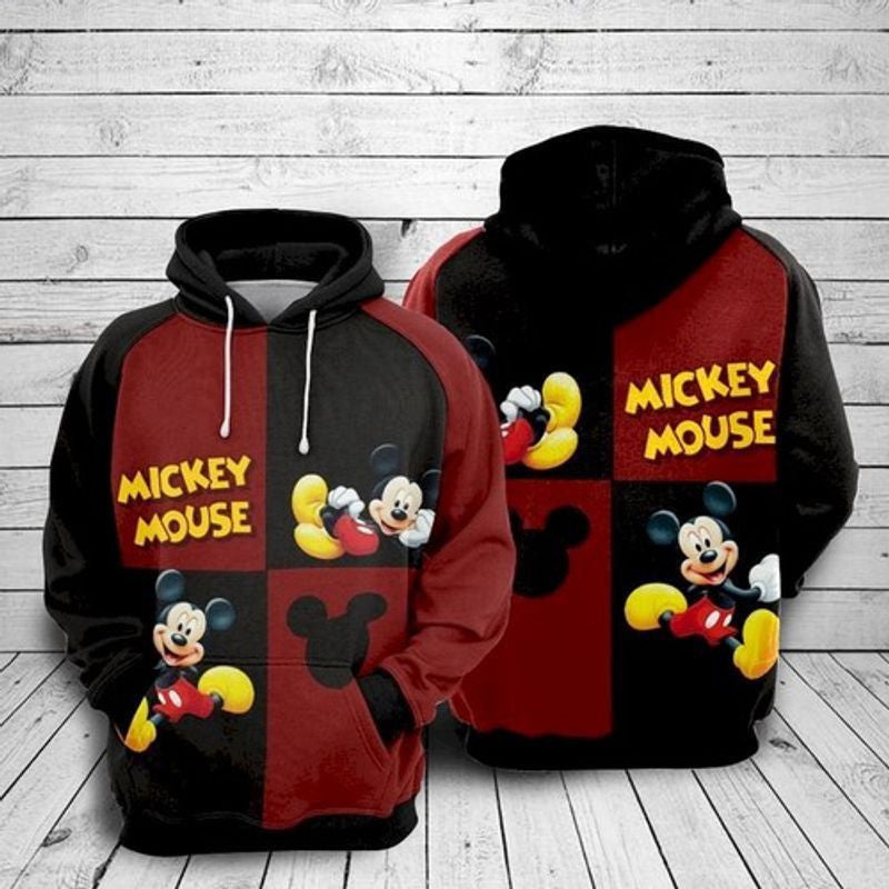 Mickey Mouse Disney Yellow Red 3d Hoodie
