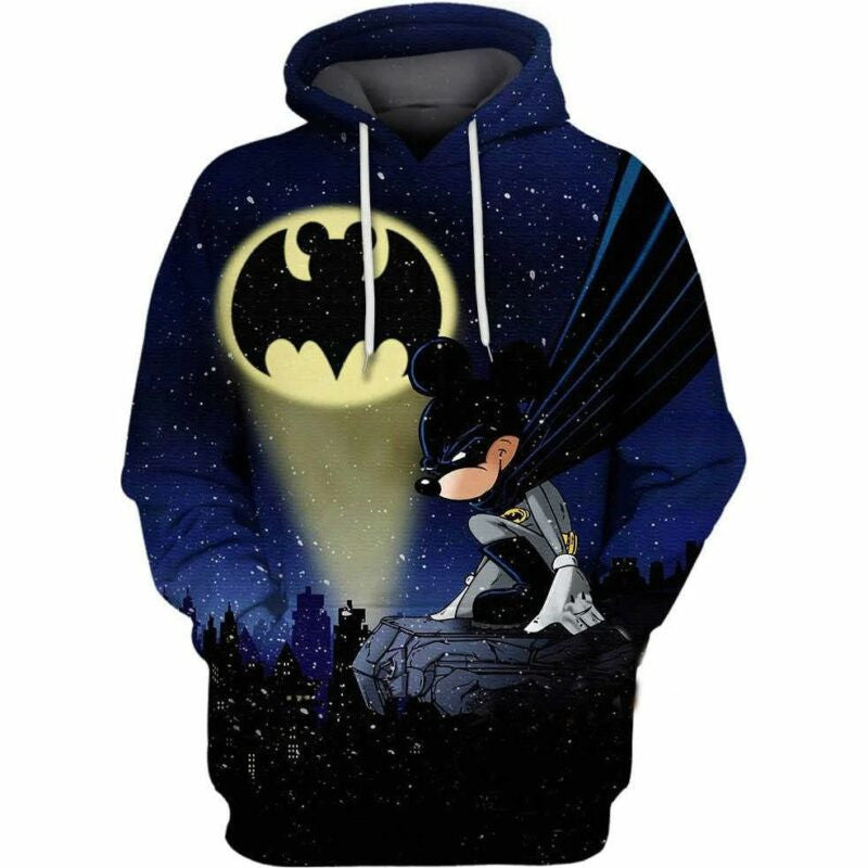 Batman X Mickey Mouse 3d Hoodie Zip Hoodie