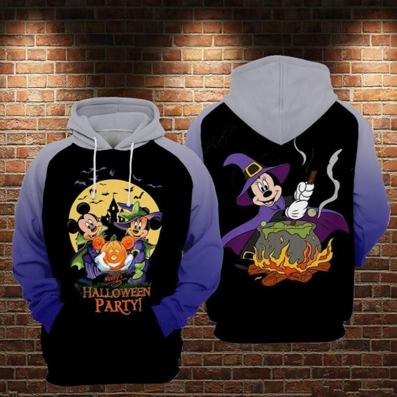 Mickey Halloween Party Over Print 3d Hoodie
