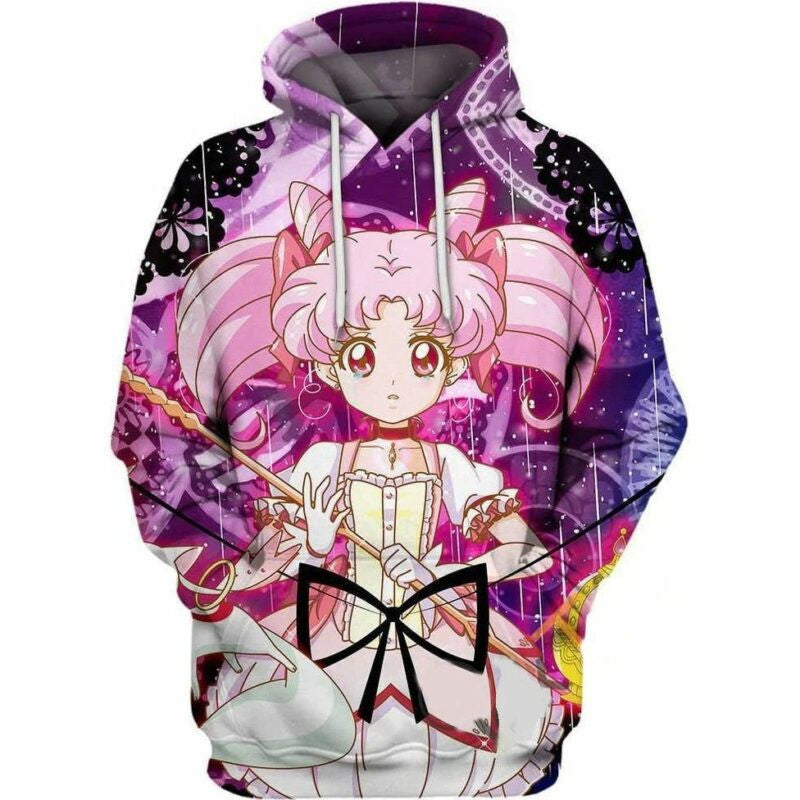 Sailor Moon Child Rain Over Print 3d Hoodie Zip Hoodie
