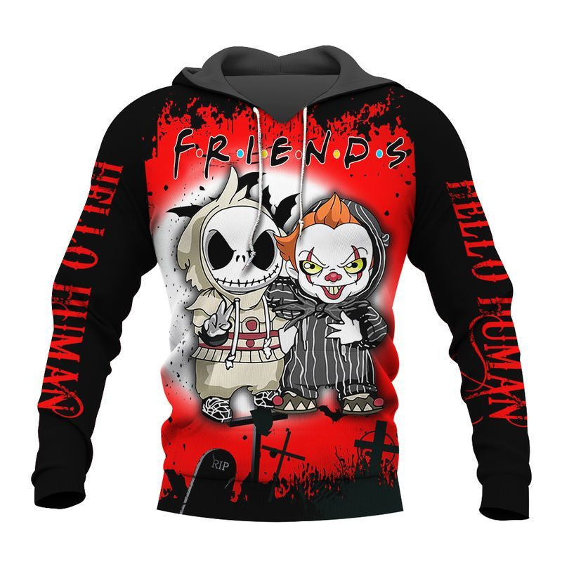 Jack Skellington Skull Friends Over Print 3d Hoodie Zip Hoodie