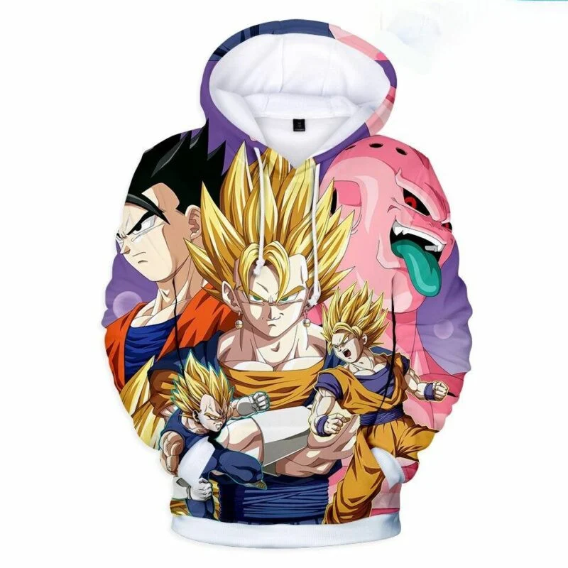 Goku Cartoon Dragon Ball Anime Manga 5 Over Print 3d Hoodie Zip Hoodie