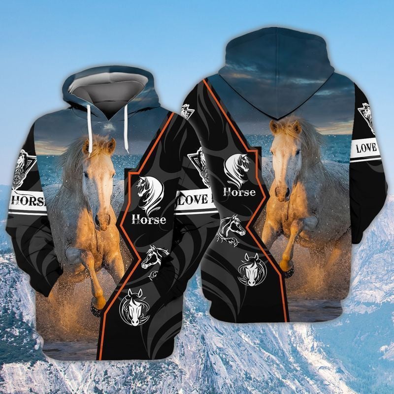 Horse White For Men And Women 3d Hoodie Zip Hoodie