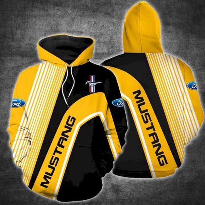 Ford Mustang Diagonal Stripes 3d Hoodie