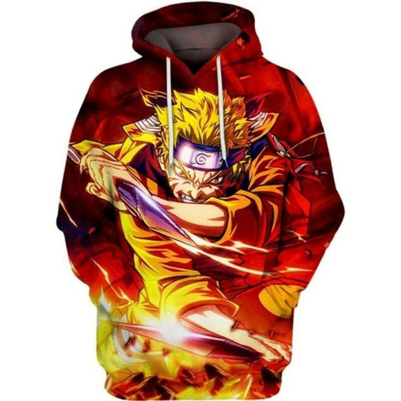 Naruto Uzumaki Angry Naruto Anime All Over Print 3d Hoodie Zip Hoodie