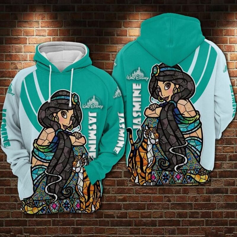 Jasmine Cartoon Aladin And The Magic Lamp Over Print 3d Hoodie Zip Hoodie