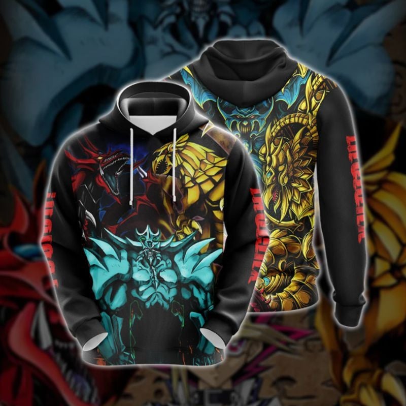 Yu-gi-oh! Egyptian Gods Dragons Over Print 3d Hoodie Zip Hoodie 2