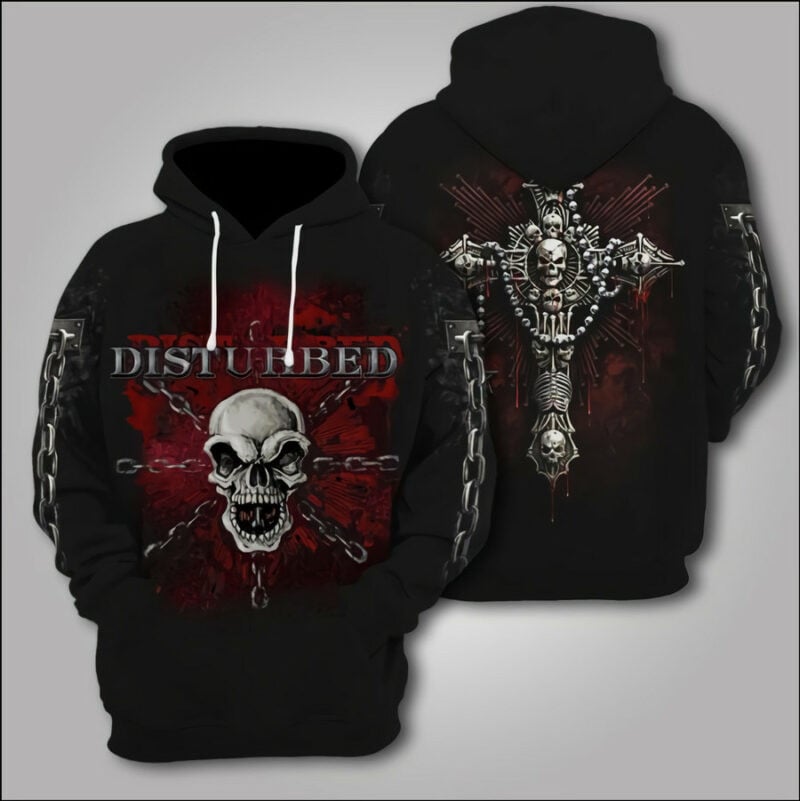 Five Finger Death Punch Cross Skull 3d Hoodie Zipper Hoodie