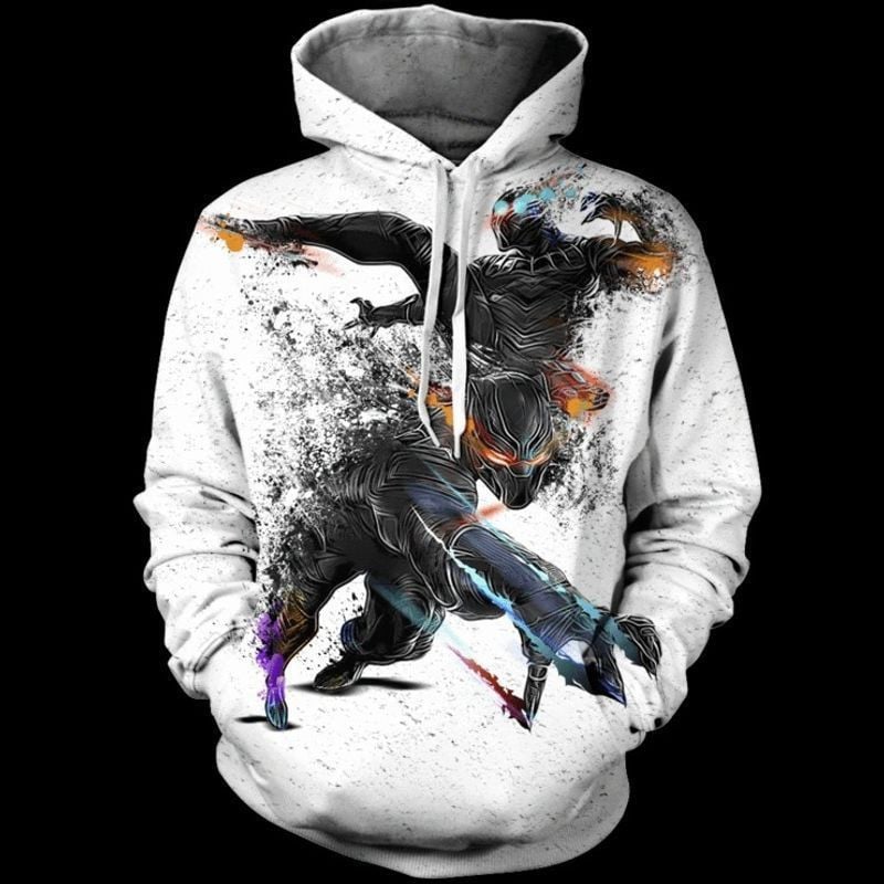Black Panther Marvel Over Print 3d Hoodie Zip Hoodie 3