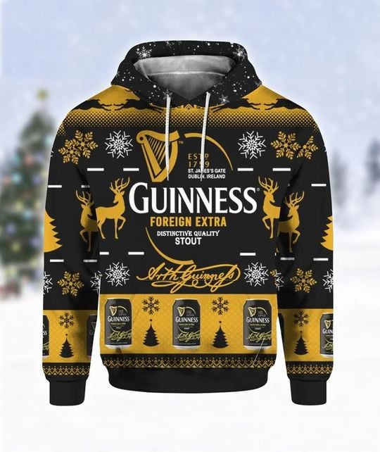 Guinness Foreign Extra Ugly Christmas 3d Hoodie
