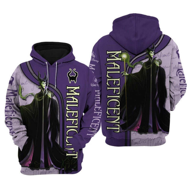 Disney Villain Maleficient Purple 3d Hoodie Zip Hoodie