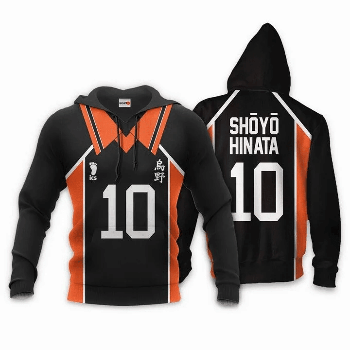 Karasuno Shoyo Hinata Anime Manga Haikyuu Number 10 For Men And Women 3d Hoodie Zip Hoodie