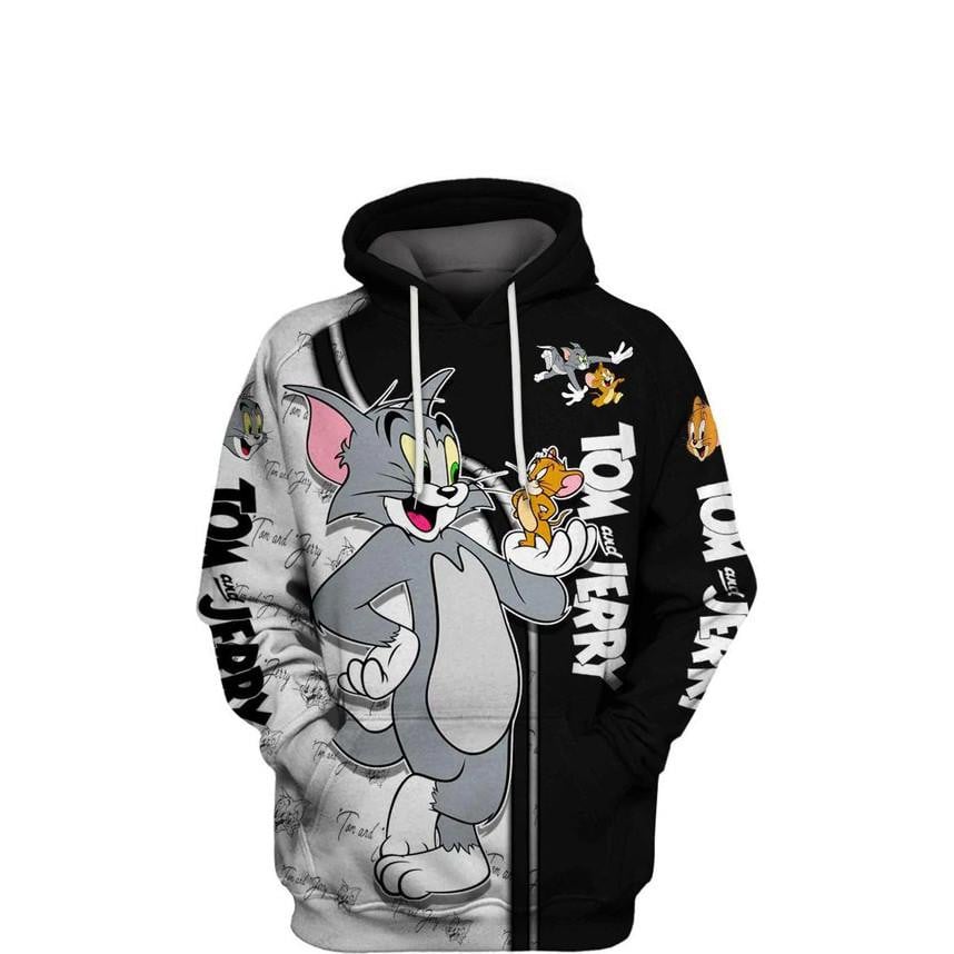 Tom And Jerry Films Series, Funny Tom And Jerry All Over Print Hoodie