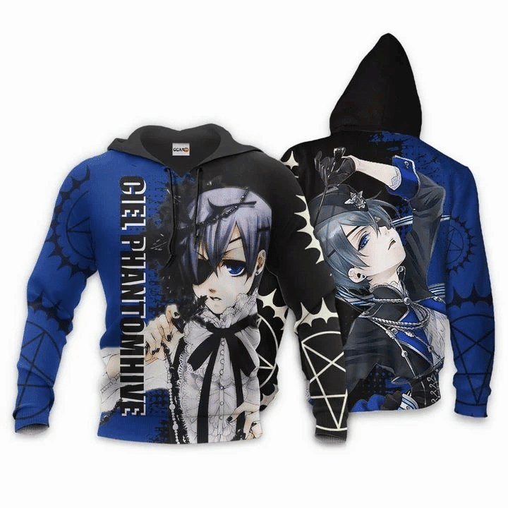 Ciel Phantomhive Anime Manga Black Butler For Men And Women 3d Hoodie Zip Hoodie