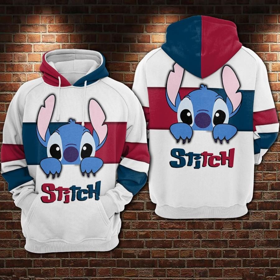 Cartoon Lilo And Stitch Over Print 3d Hoodie Zip Hoodie 1081