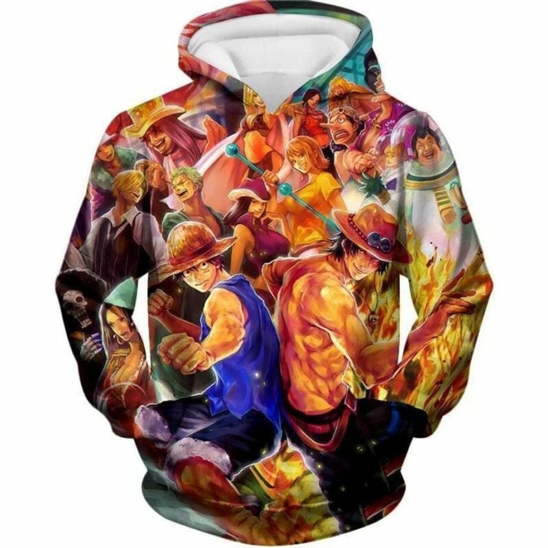 One Piece All Favourite Characters Over Print 3d Hoodie Zip Hoodie