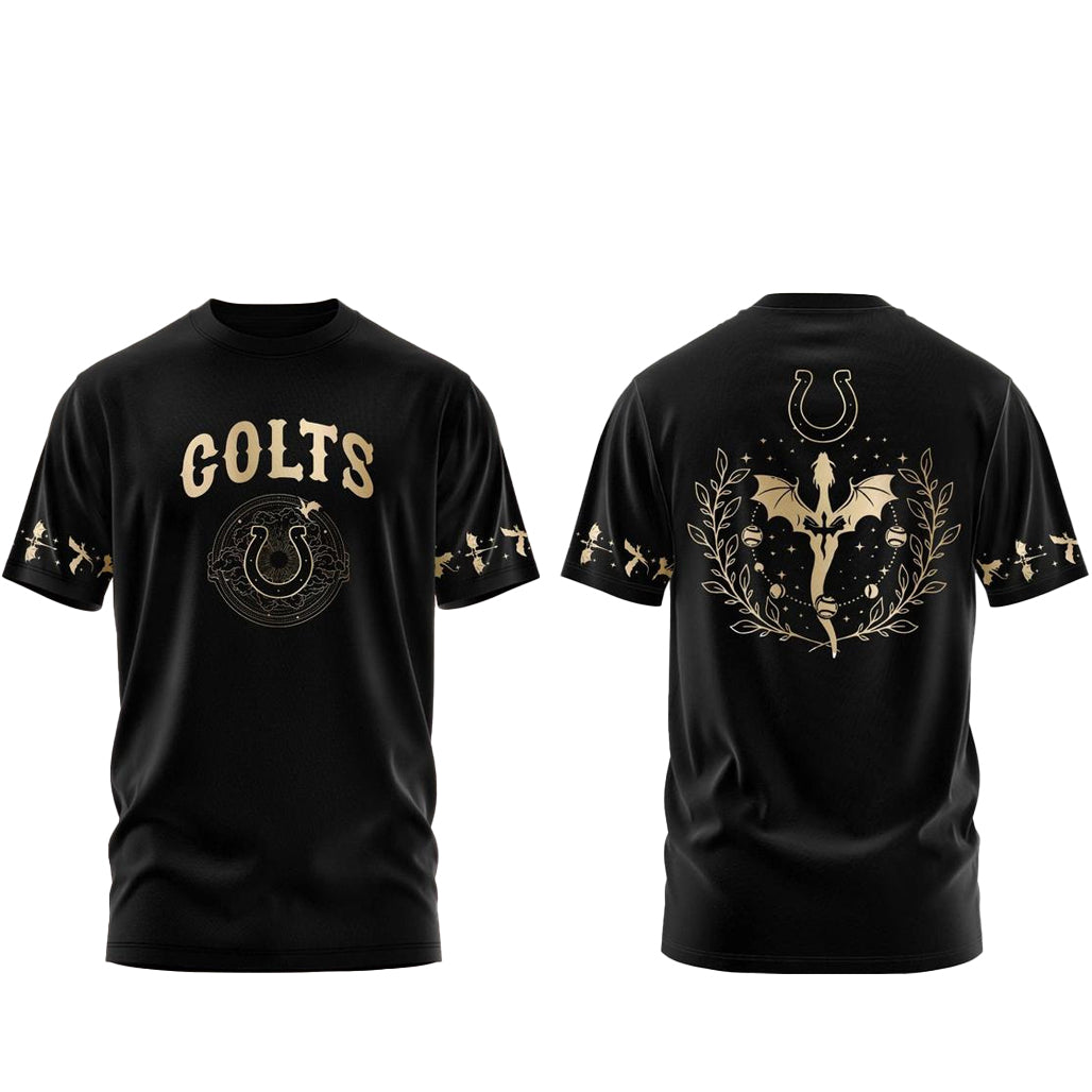 Indianapolis Colts Fourth Wings Night Football Team 2026 All Dark Shirt
